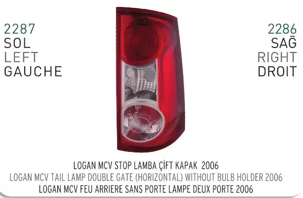 PLEKSAN 2286 Stop Lambası (Sağ) 8200864610